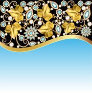 illustrations background frame with jewels of ornaments