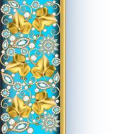 vertical background frame with jewels of ornaments