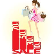 Girl shopping on sale