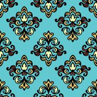 Seamless folk ethnic flower pattern vector
