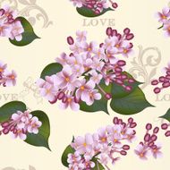 Beautiful vector seamless floral pattern with lilac flowers