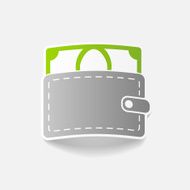 realistic design element purse money N62