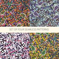 Set of four abstract seamless patterns N2