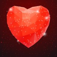 Big Red Shiny Diamond Heart