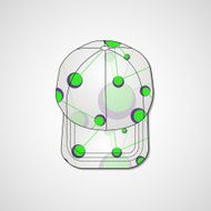 Abstract illustration on peaked cap N114