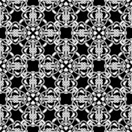 Seamless black and white pattern in arabic or muslim style
