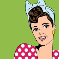 cute retro woman in comics style N5