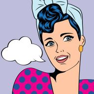 cute retro woman in comics style N6