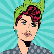cute retro woman in comics style N9