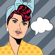 cute retro woman in comics style N10