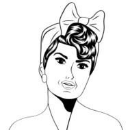 cute retro woman in comics style N11