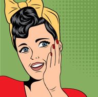 cute retro woman in comics style N14