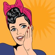 cute retro woman in comics style N15