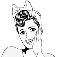 cute retro woman in comics style N16