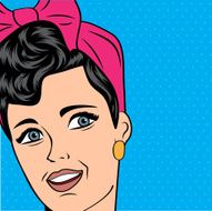 cute retro woman in comics style N17