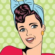 cute retro woman in comics style N18
