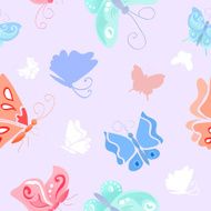 seamless background with butterflies N6