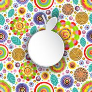 Abstract 3D painted various flowers place for text traced painting N5