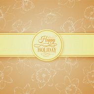 Text design with pattern of flowers narcissus N2