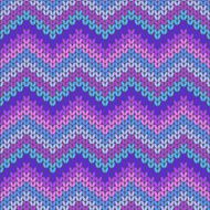 Knitted geometric pattern in lilac blue and grey
