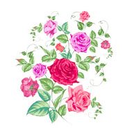 Roses branch floral background