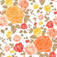 Roses floral background seamless pattern N3