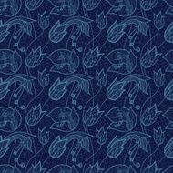 Flower lacy seamless background N13