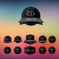 Labels geometric background made of triangles N15