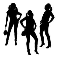 Vector silhouette of a woman N571