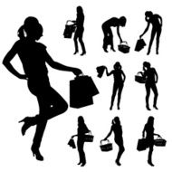 Vector silhouette of a woman N584