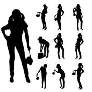 Vector silhouette of a woman N585