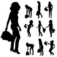 Vector silhouette of a woman N586