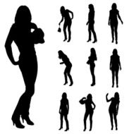 Vector silhouette of a woman N587