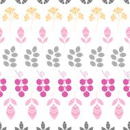 Abstract pink yellow and gray leaves stripes seamless pattern background