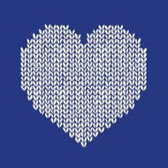 Vector seamless background with knitted heart Romantic N2