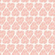 Seamless pattern with hand drawn doodle hearts