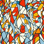 Seamless pattern with bright colorful hand drawn abstract geomet