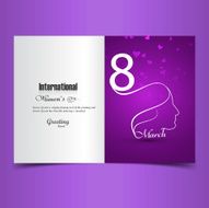 Greeting card with text 8th March Happy Women&#039;s Day