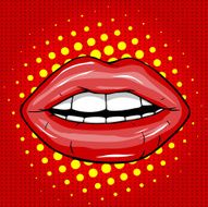 Sweet Pair of Glossy Vector Lips