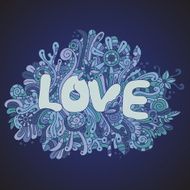 Vector seamless love texture with abstract flowers N2