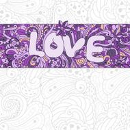 Vector seamless love texture with abstract flowers N3