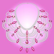feminine vintage necklace with pink gems