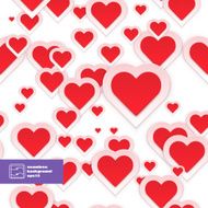 Abstract Red Paper Hearts Seamless Pattern Vector