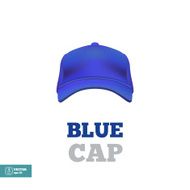 Blue baseball cap template Front view Vector
