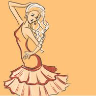 Silhouette of standing woman N3