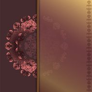 card with abstract roses pattern