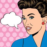 cute retro woman in comics style N19