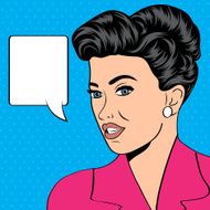 cute retro woman in comics style N20