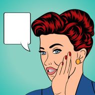 cute retro woman in comics style N21