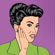 cute retro woman in comics style N22